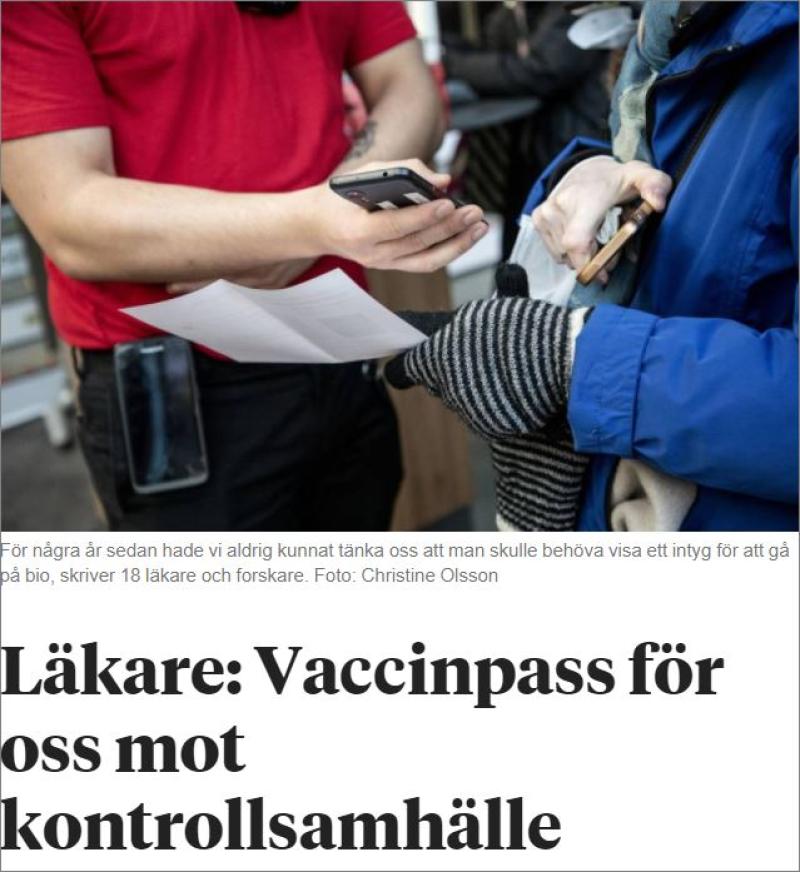 Vaccinpass = kontrollsamhlle
